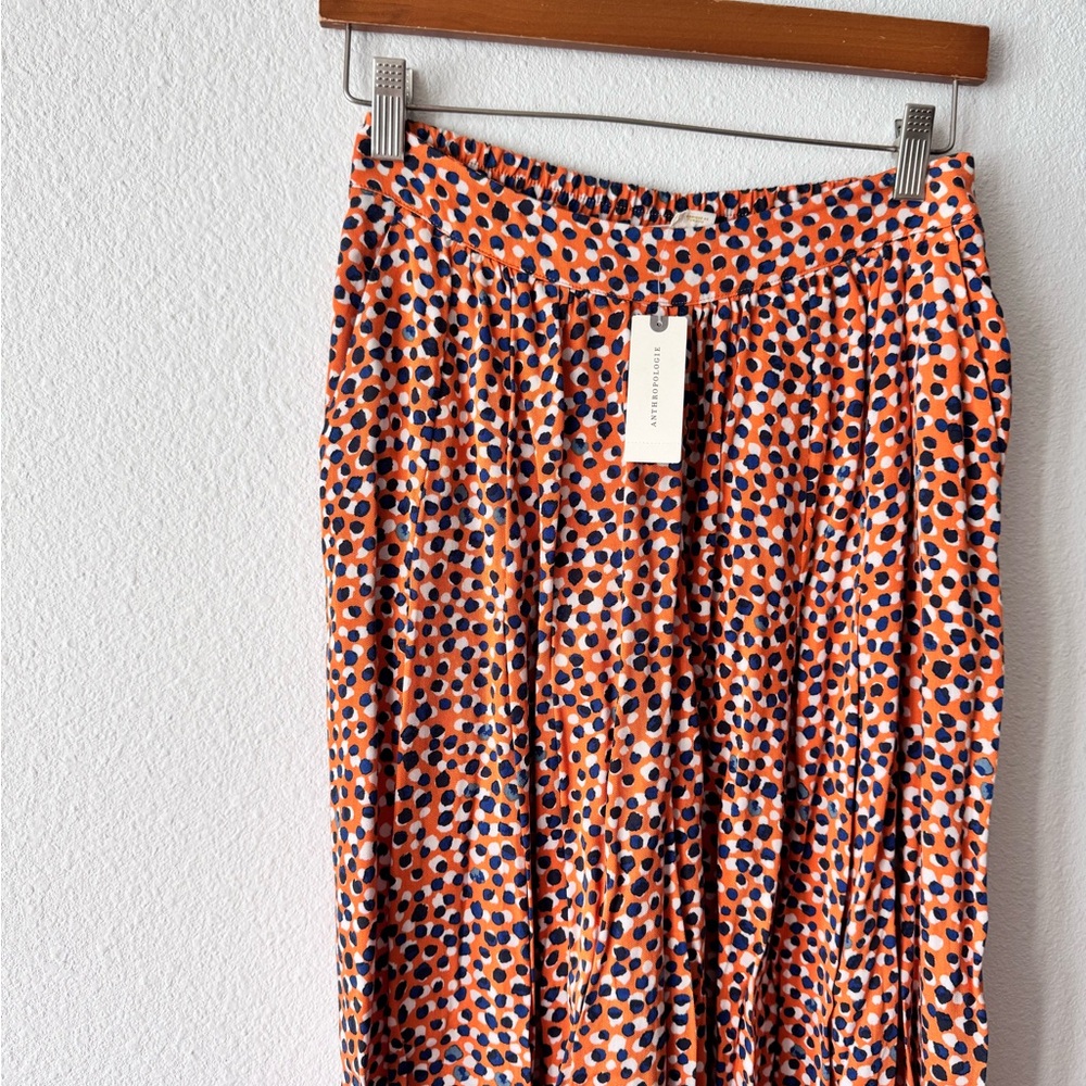 Maeve Gabriela Wide-Leg Pants - Anthropologie - navy orange dots - Picture 5 of 5
